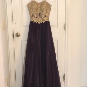 Blondie Nites dark purple corset prom dress size